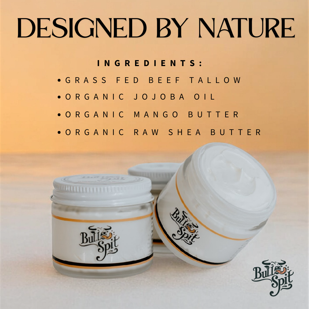 Whipped Grass-Fed Tallow Balm with Organic Jojoba Oil and Organic Mango and Shea Butters - Unscented - 2 fl oz
